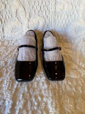 Franco Sarto Black Patent Mary Jane Flats#581